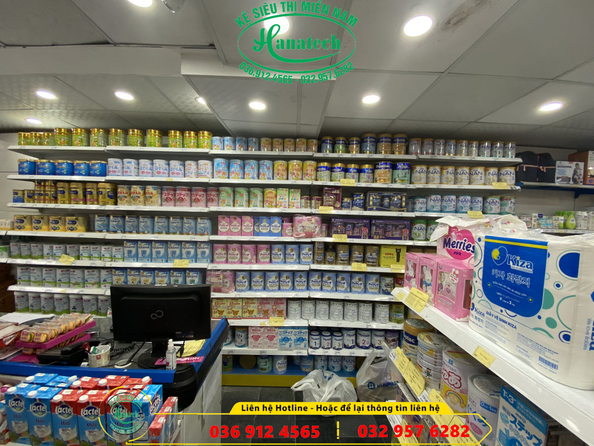Giá kệ siêu thị cho cửa hàng trưng bày sữa