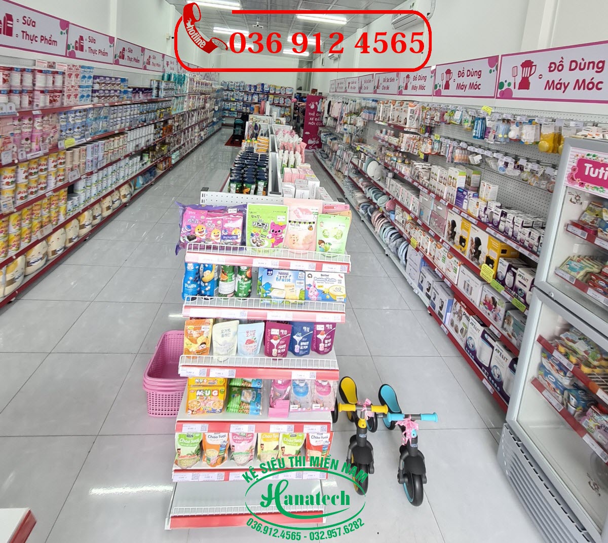 Giá kệ siêu thị trưng bày hàng cho shop cửa hàng mẹ và bé