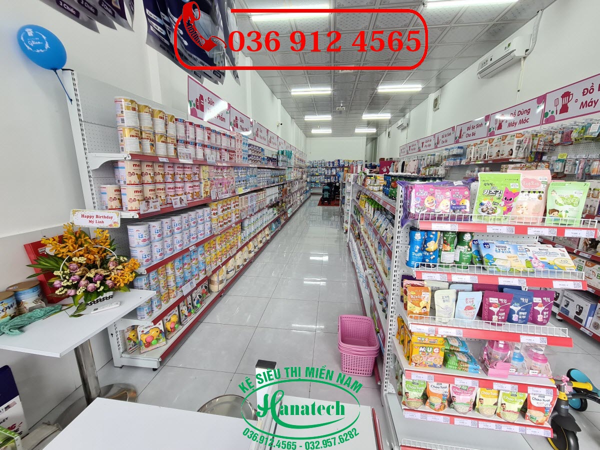 Giá kệ siêu thị cho cửa hàng Shop mẹ và bé