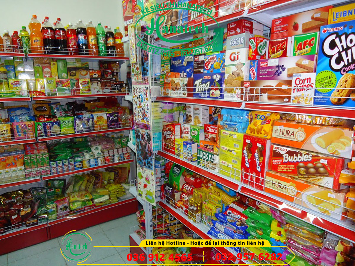 Giá kệ siêu thị trưng bày cho cửa hàng tạp hóa tại Lâm Đồng