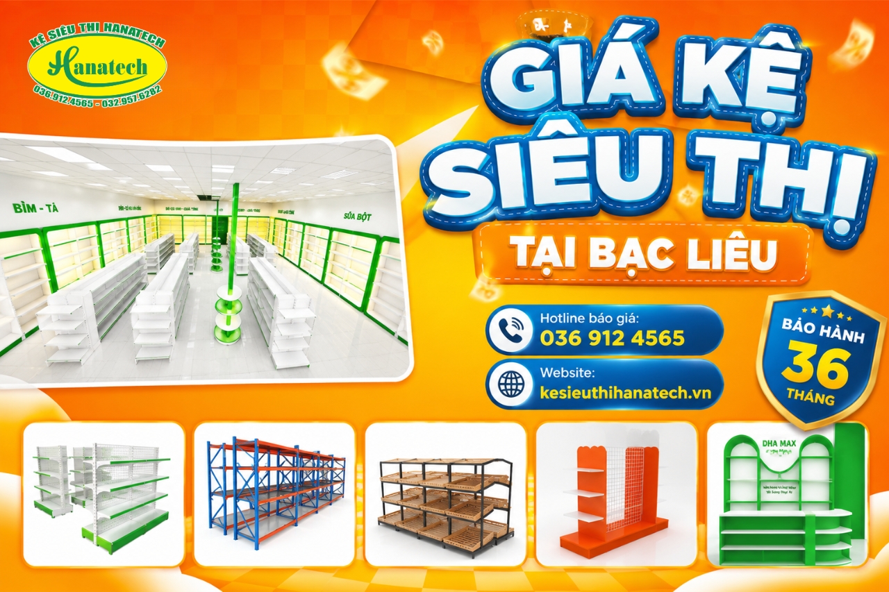 Kệ siêu thị tại Bạc Liêu