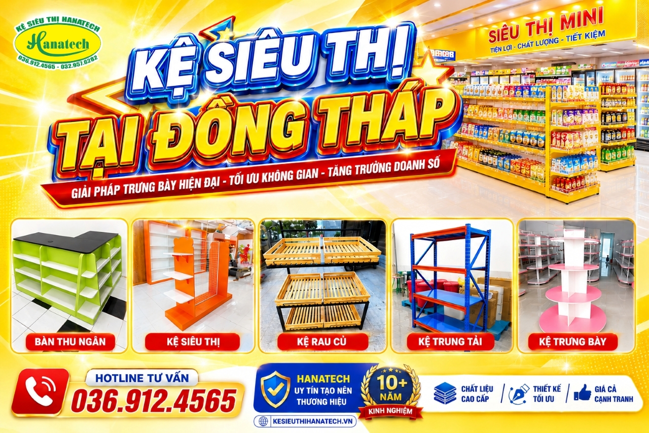 Kệ siêu thị tại Đồng Tháp