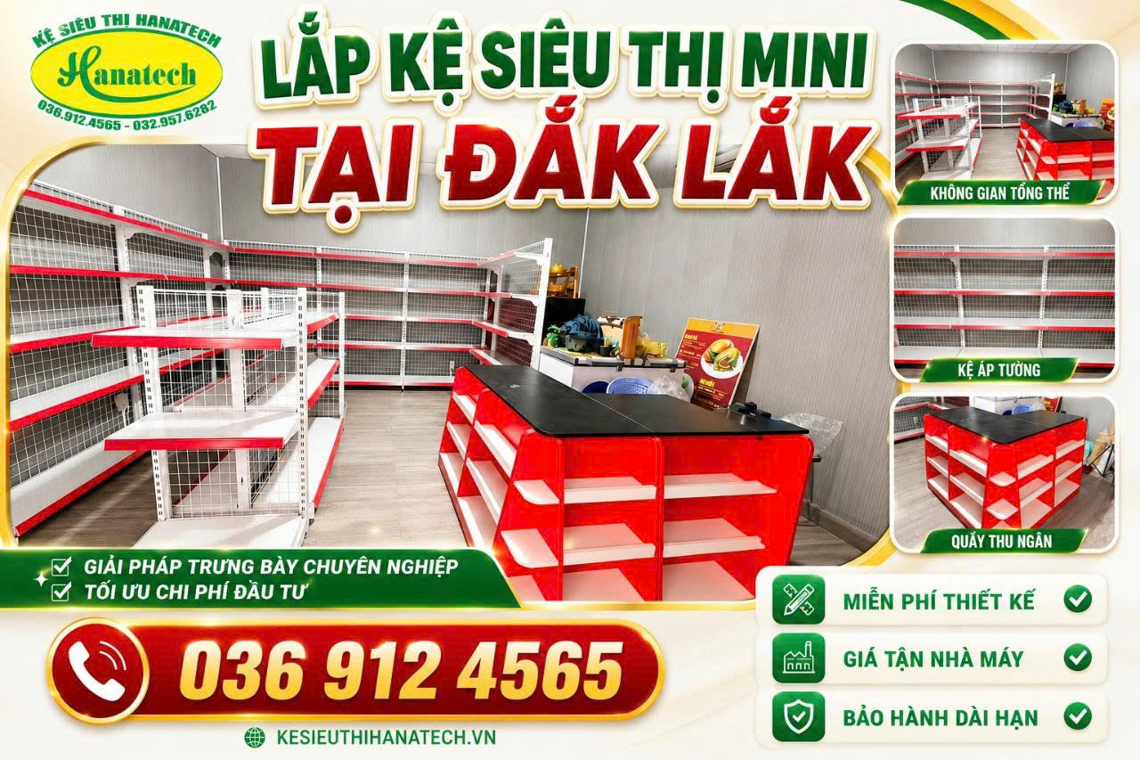 Lắp kệ siêu thị Mini tại Đắk Lắk