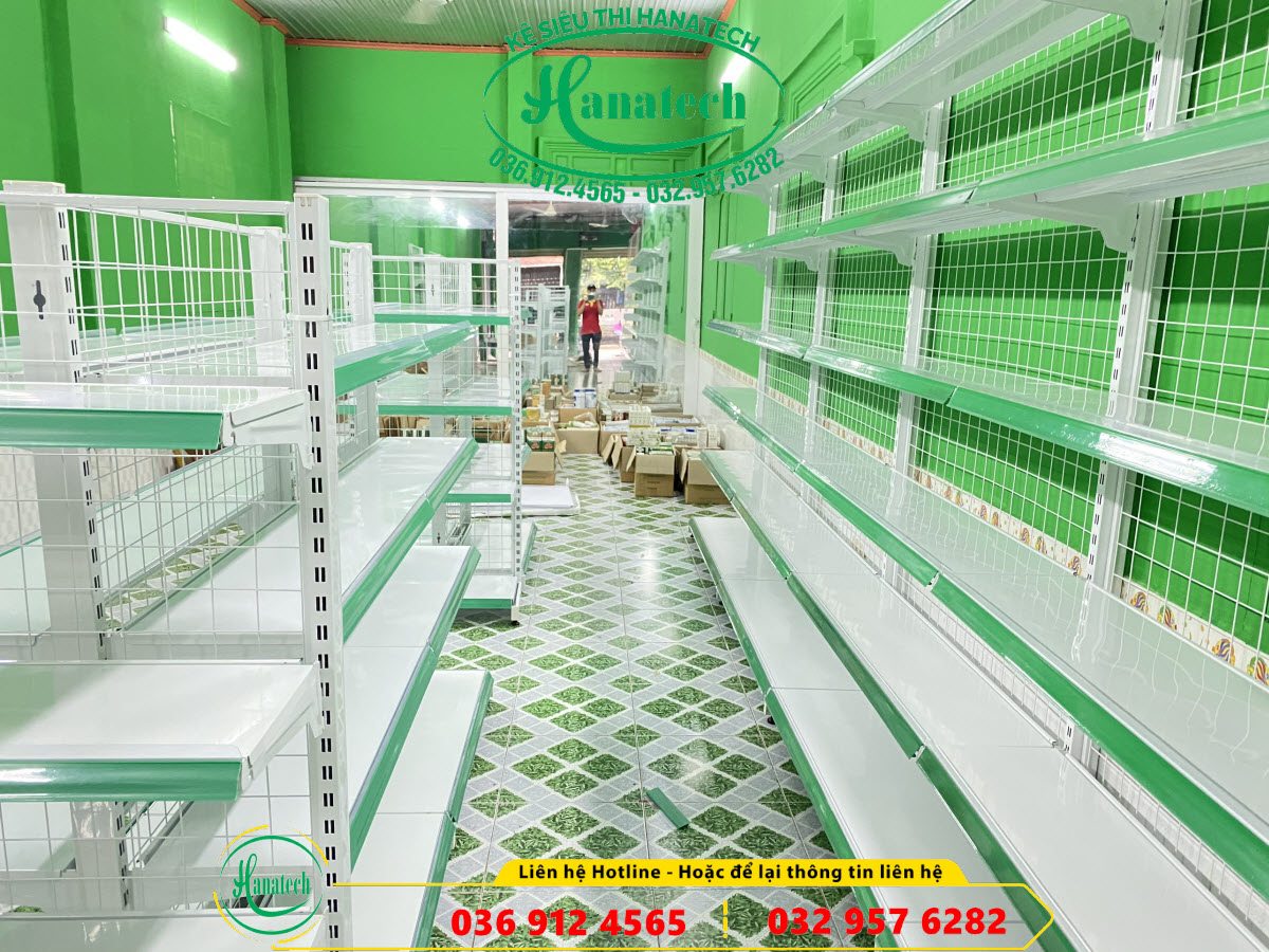 Lắp đặt kệ siêu thị cho chuỗi cửa hàng sữa Nutrimart tại Tam Phước - Đồng Nai
