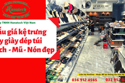 Lắp đặt giá kệ shop giày dép túi xách tại An Giang