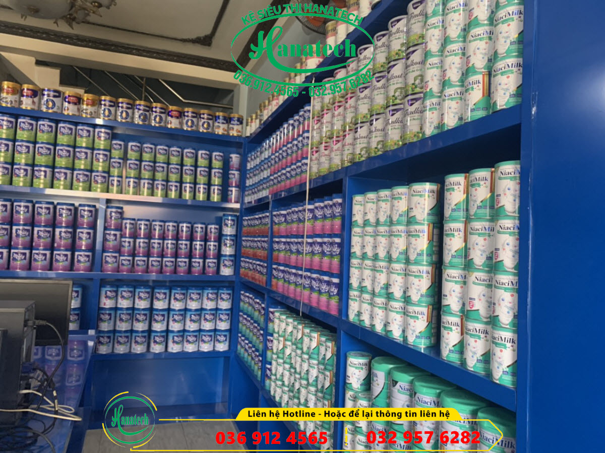 Giá kệ trưng bày sữa cho cửa hàng - shop - siêu thị Sữa tại Hà Nội