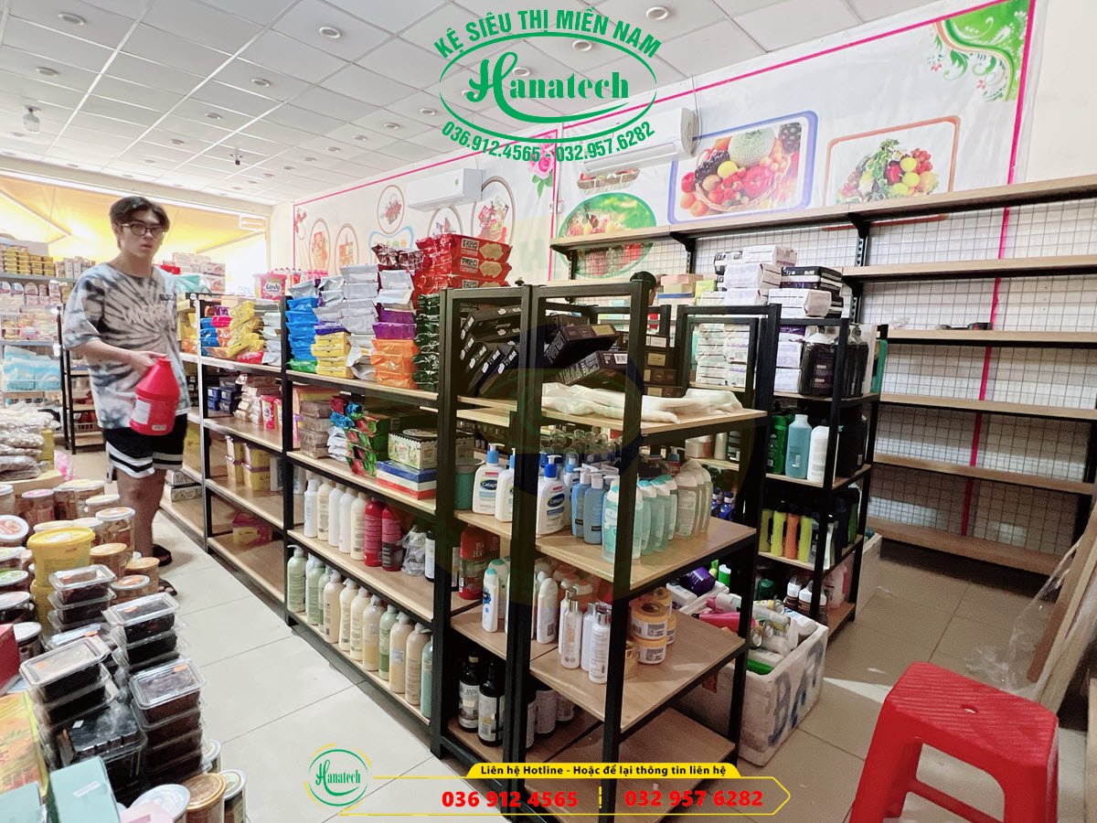 Giá kệ siêu thị trưng bày bán hàng tạp hóa tại Tây Ninh