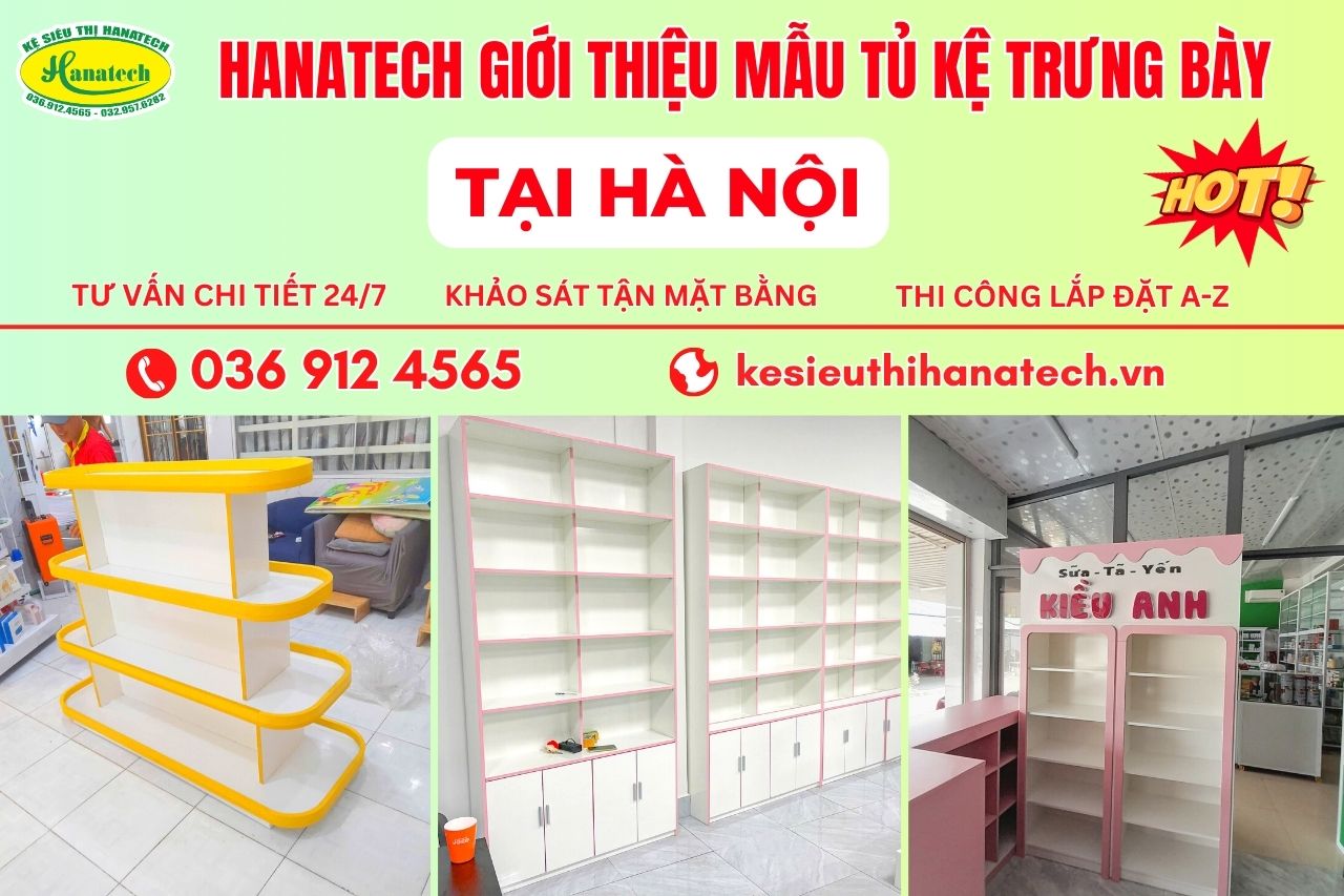 Mẫu tủ kệ trưng bày sản phẩm tại Hà Nội