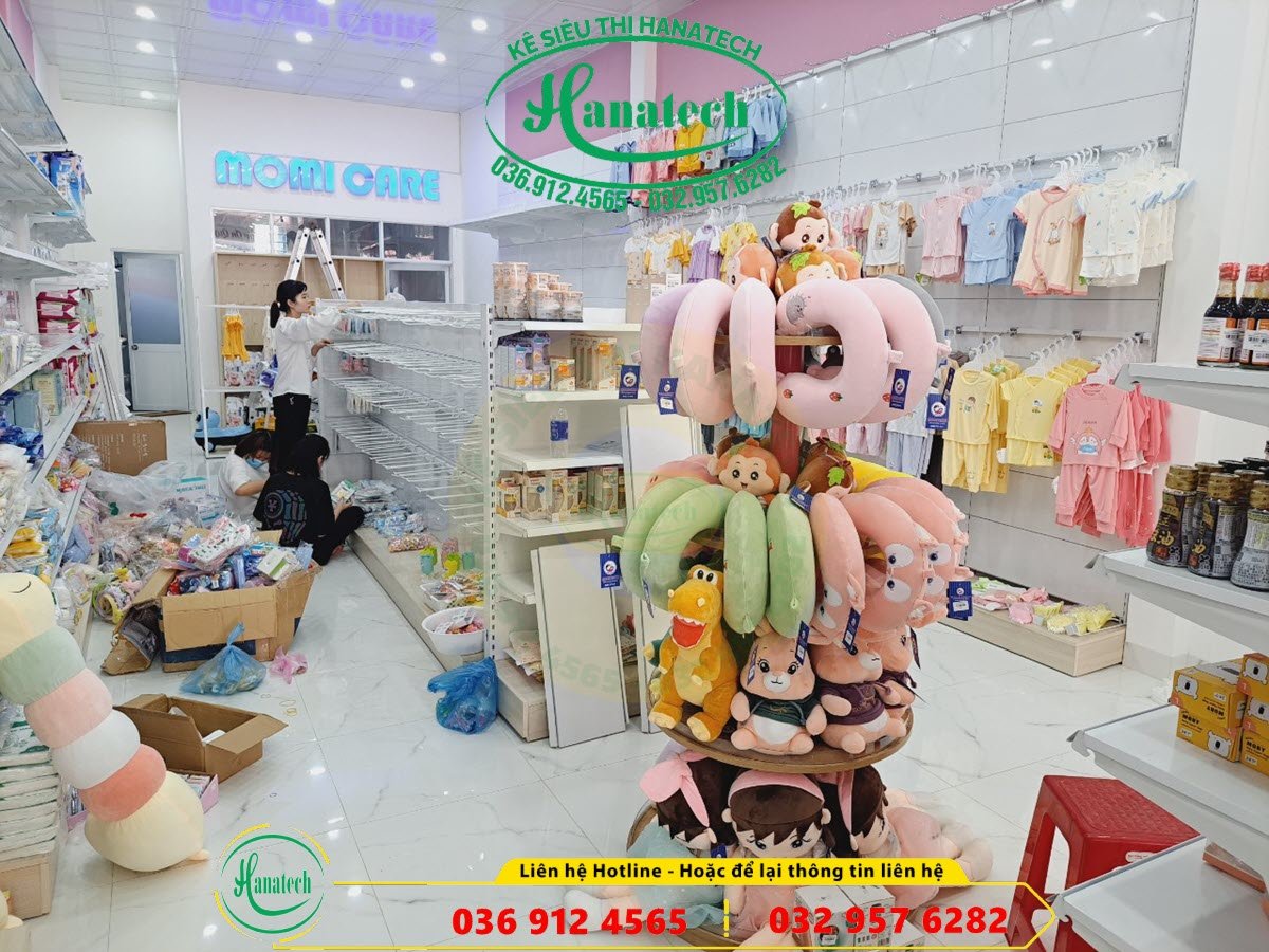 giá kệ siêu thị trưng bày cho shop mẹ và bé tại Long Thành Đồng Nai