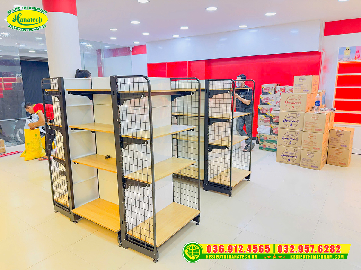 Kệ siêu thị mâm gỗ chắc chắn tại Tuy Phong
