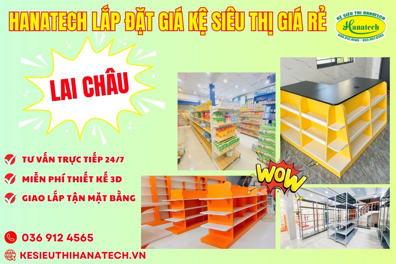 Kệ siêu thị tại Lai Châu Hanatech