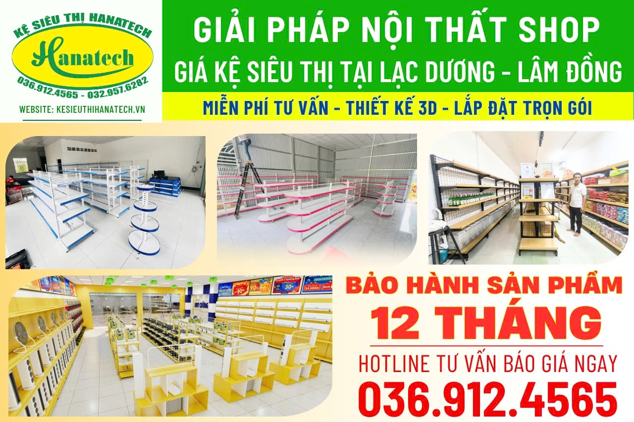 Kệ siêu thị tại Lạc Dương Lâm Đồng