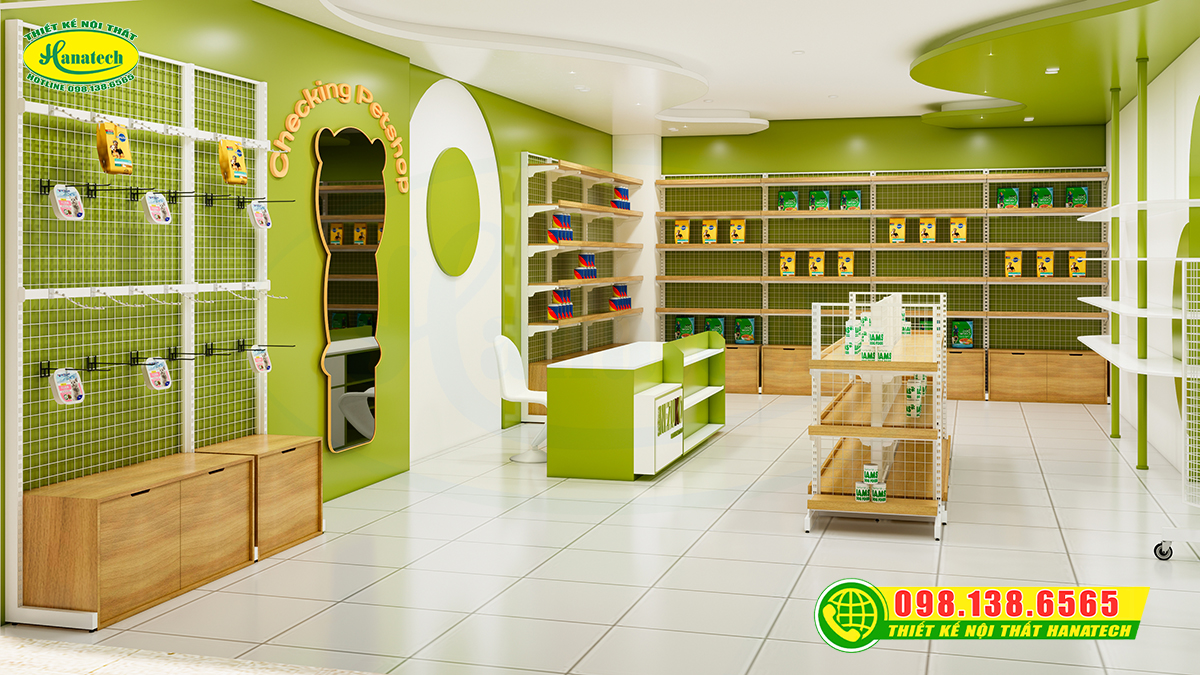 Hanatech thi công nội thất shop – Lắp đặt kệ siêu thị tận nơi tại Bảo Lâm Lâm Đồng