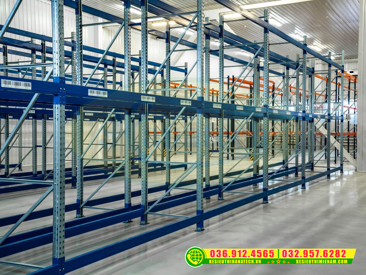 Kệ sắt kho chứa hàng chuẩn kỹ thuật cho kho hàng tại Gia Lai do Hanatech triển khai