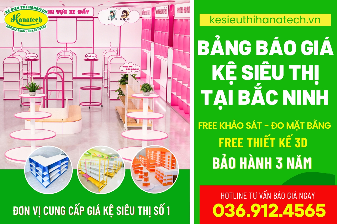 Báo giá kệ siêu thị tại Bắc Ninh