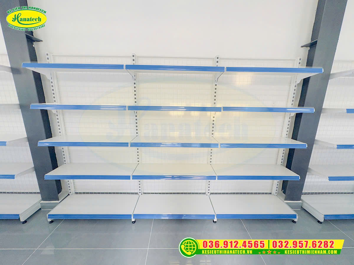 Lắp đặt kệ siêu thị lưng lưới đơn Hà Nội