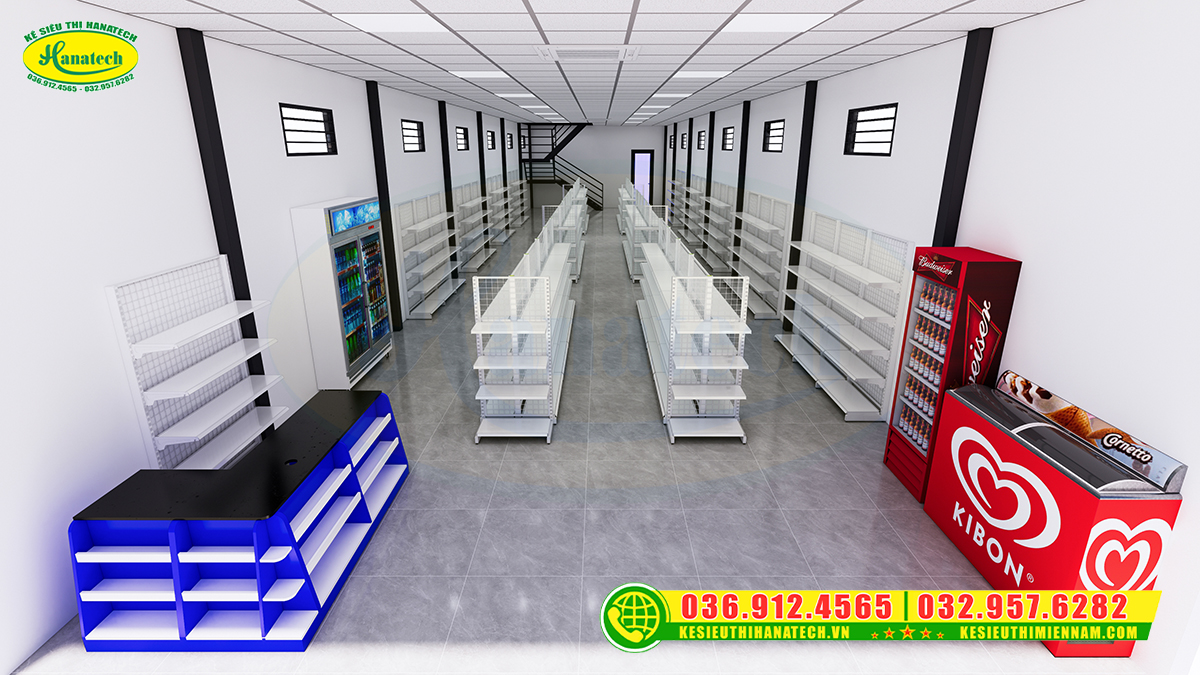 Thiết kế 3d cửa hàng bách hoá Hà Nội