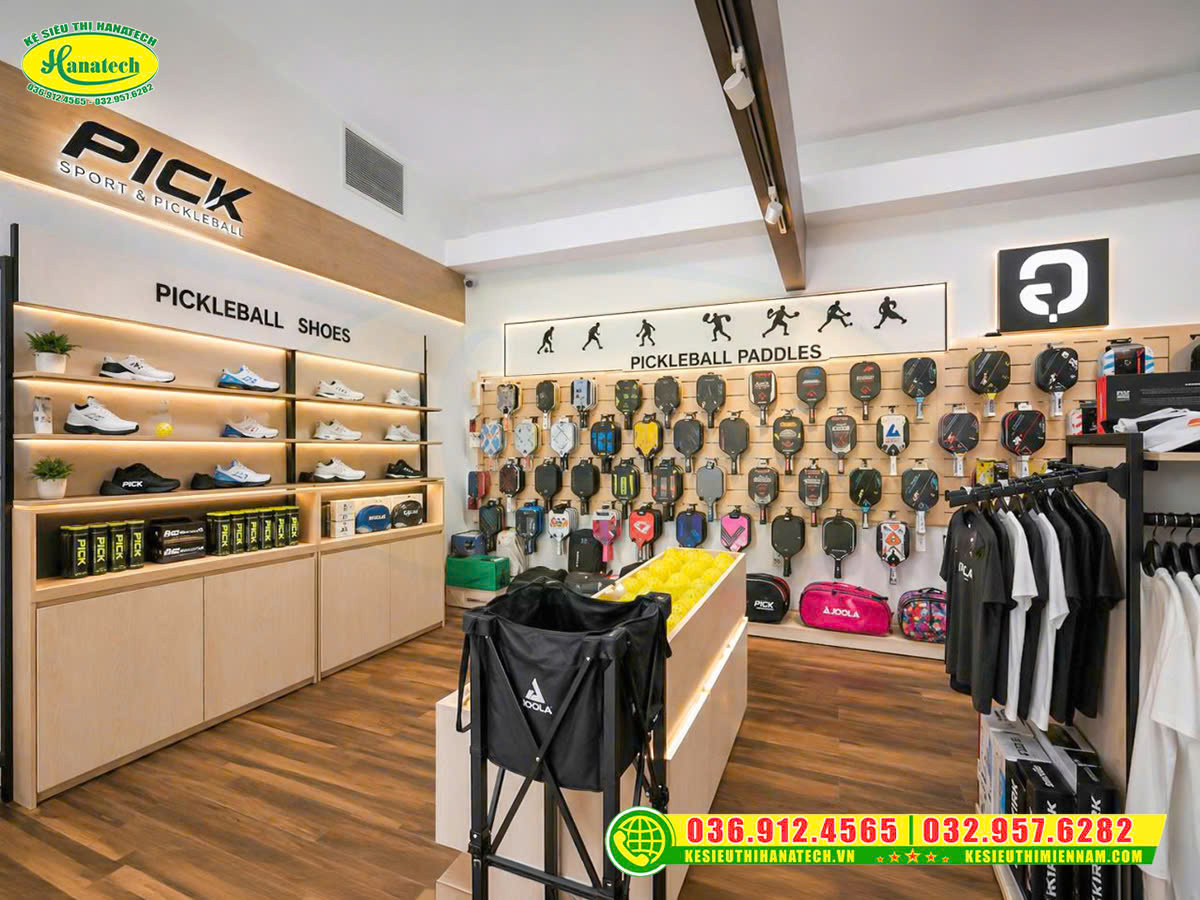 Giá kệ trưng bày vợt Pickleball