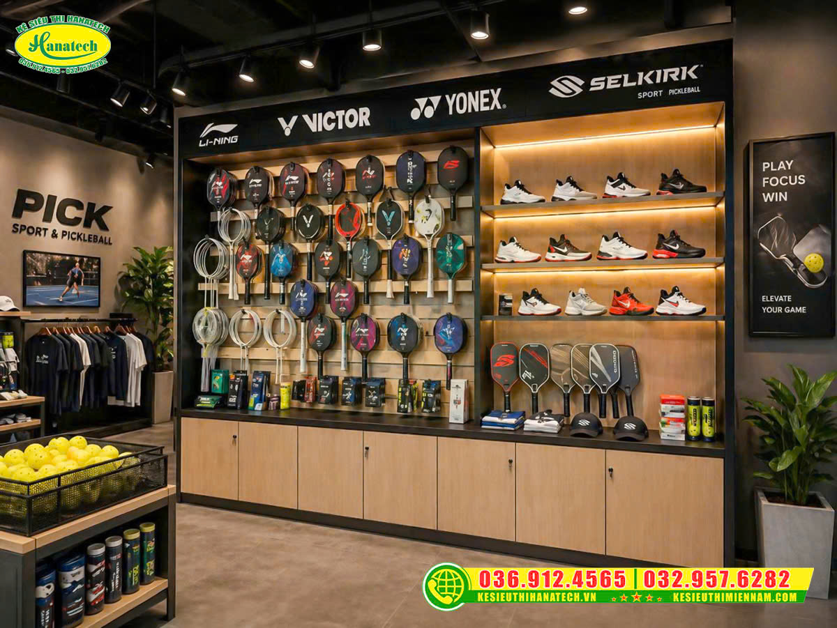 Giá kệ trưng bày vợt Pickleball