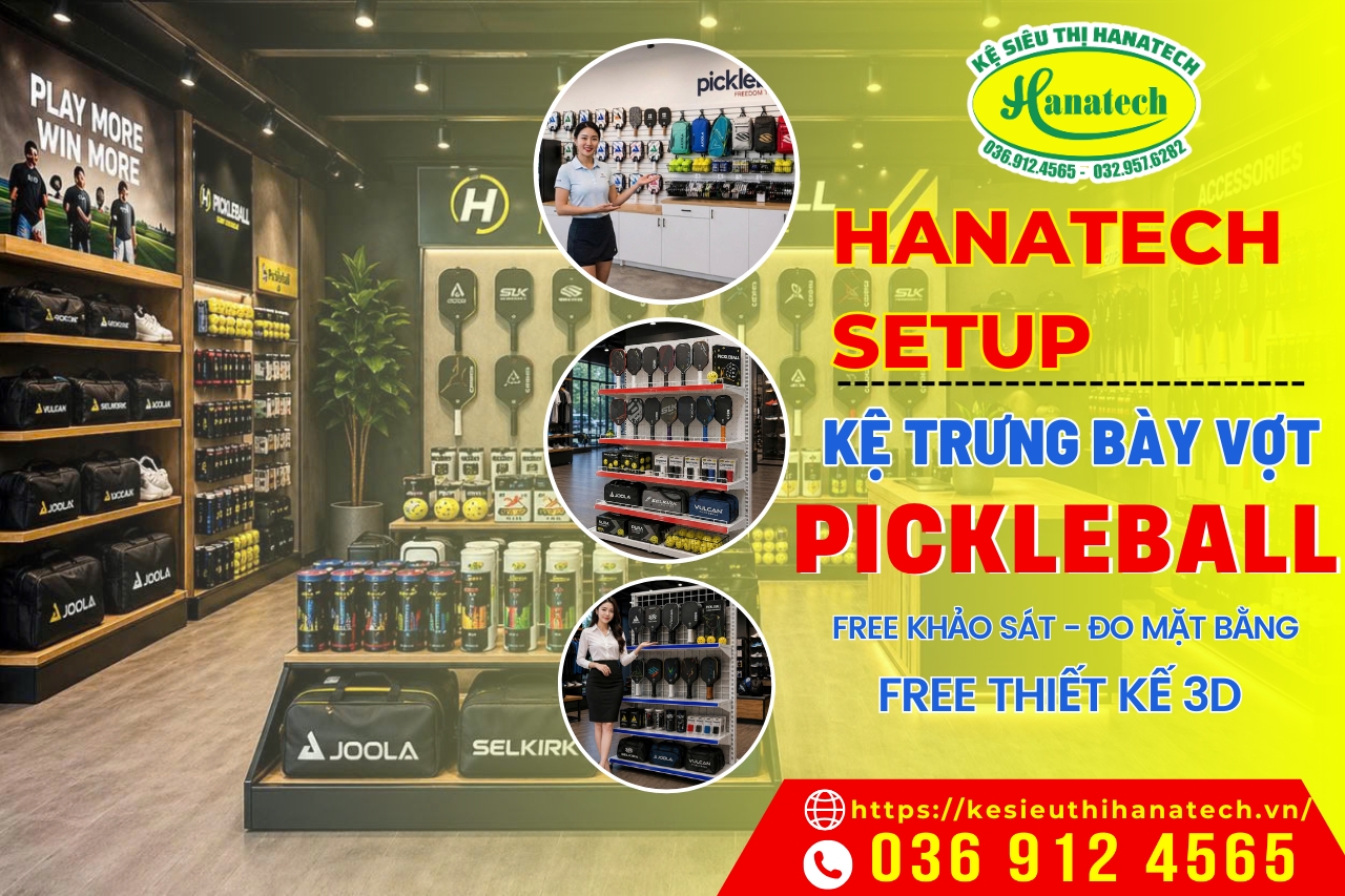 Giá kệ trưng bày vợt Pickleball