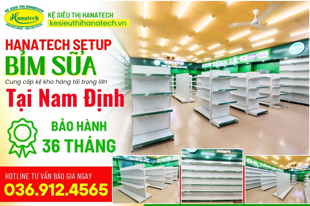Kệ cửa hàng bỉm sữa tại Nam Định
