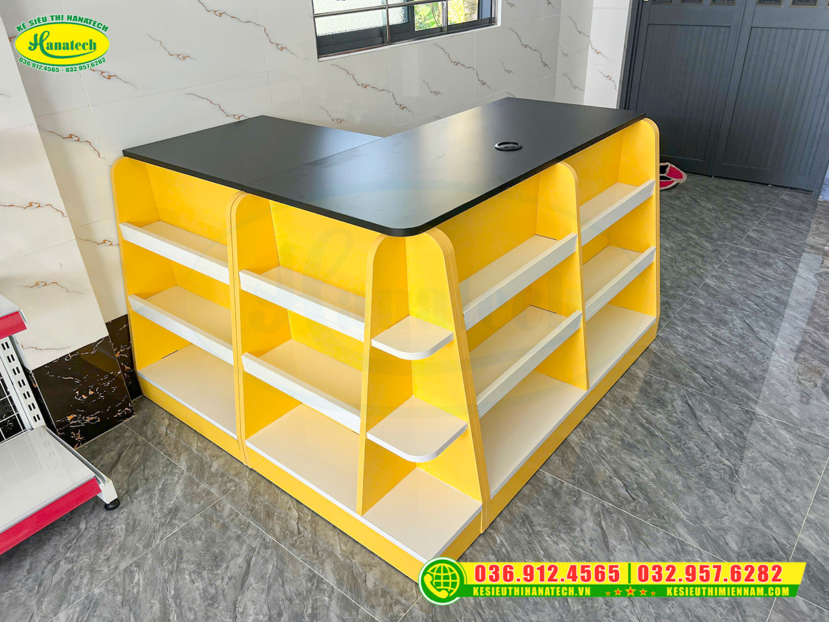 Setup bàn thu ngân gỗ MDF tại Hải Phòng 