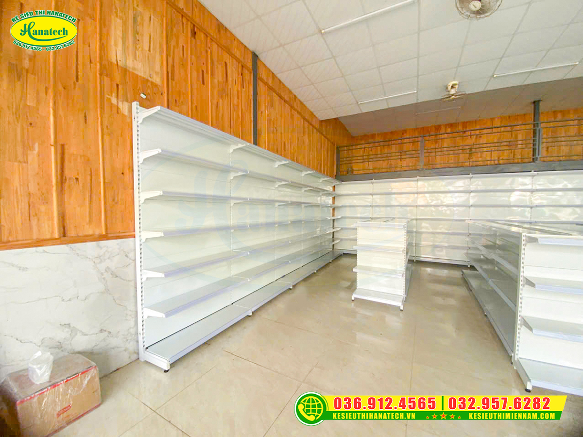 Setup dãy kệ đơn áp tường tại Kiên Giang 