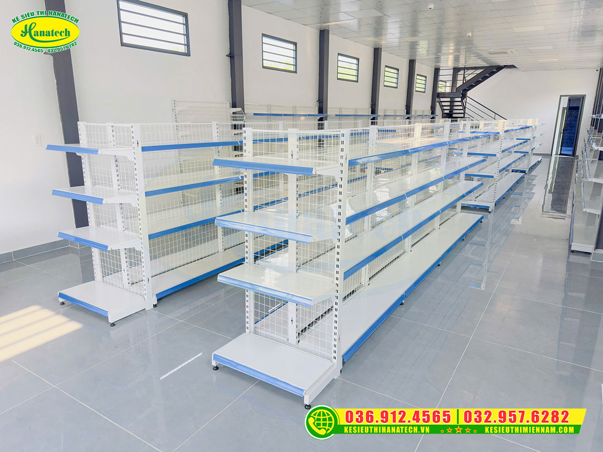 Setup giá kệ siêu thị lưng lưới cho bách hoá tại Hải Phòng 