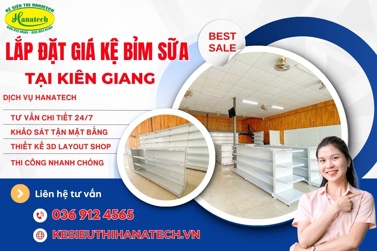 Setup kệ cửa hàng mẹ và bé tại Kiên Giang 
