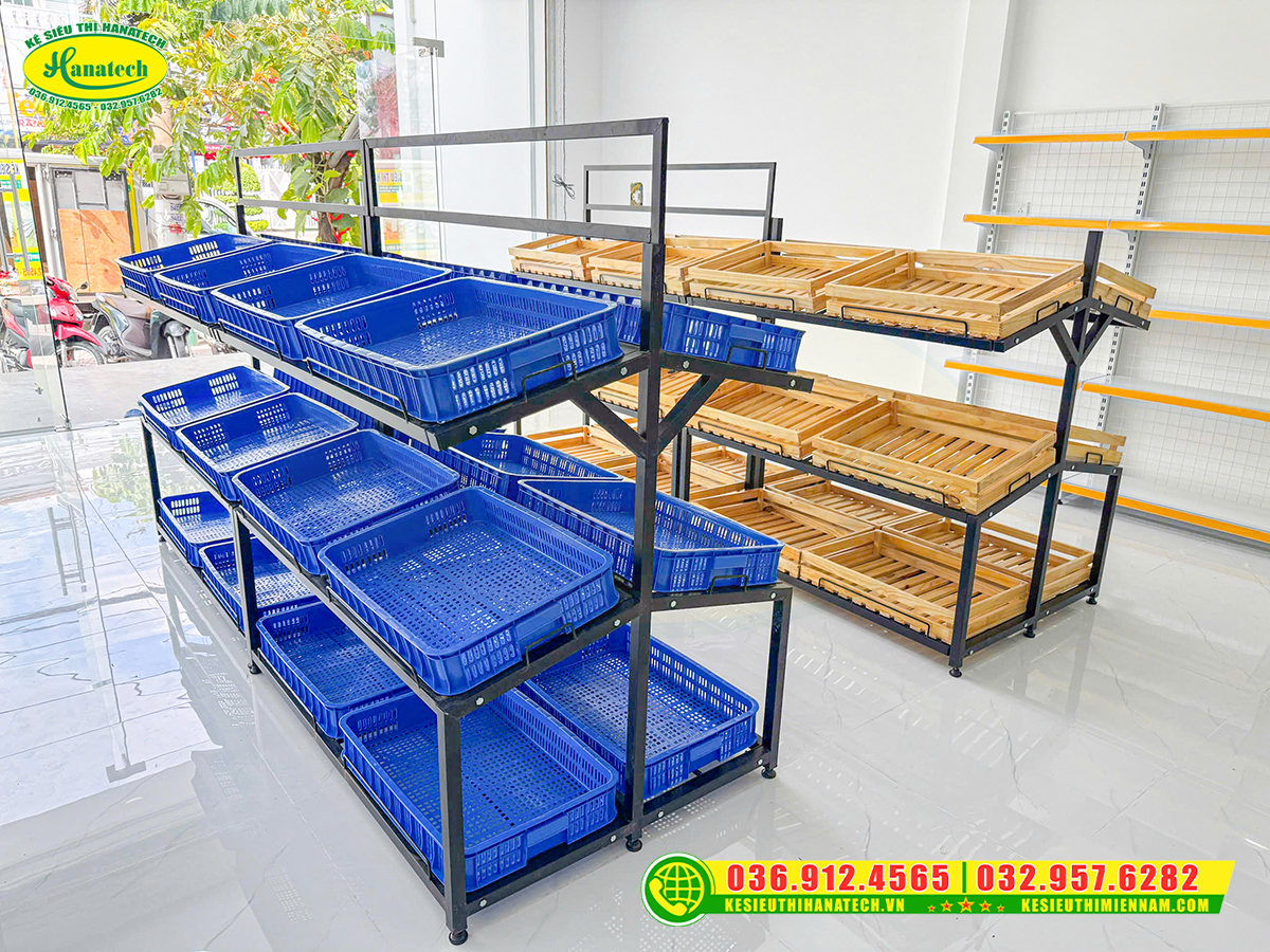 Setup kệ rau đôi khay nhựa giá rẻ tại Cần Thơ