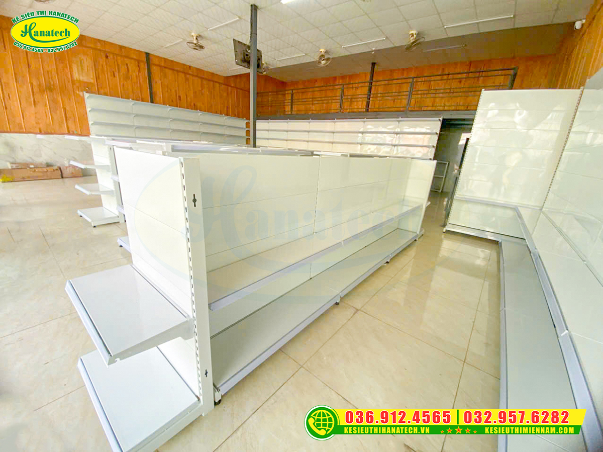 Setup kệ siêu thị đôi trưng bày tiện lợi tại Kiên Giang 