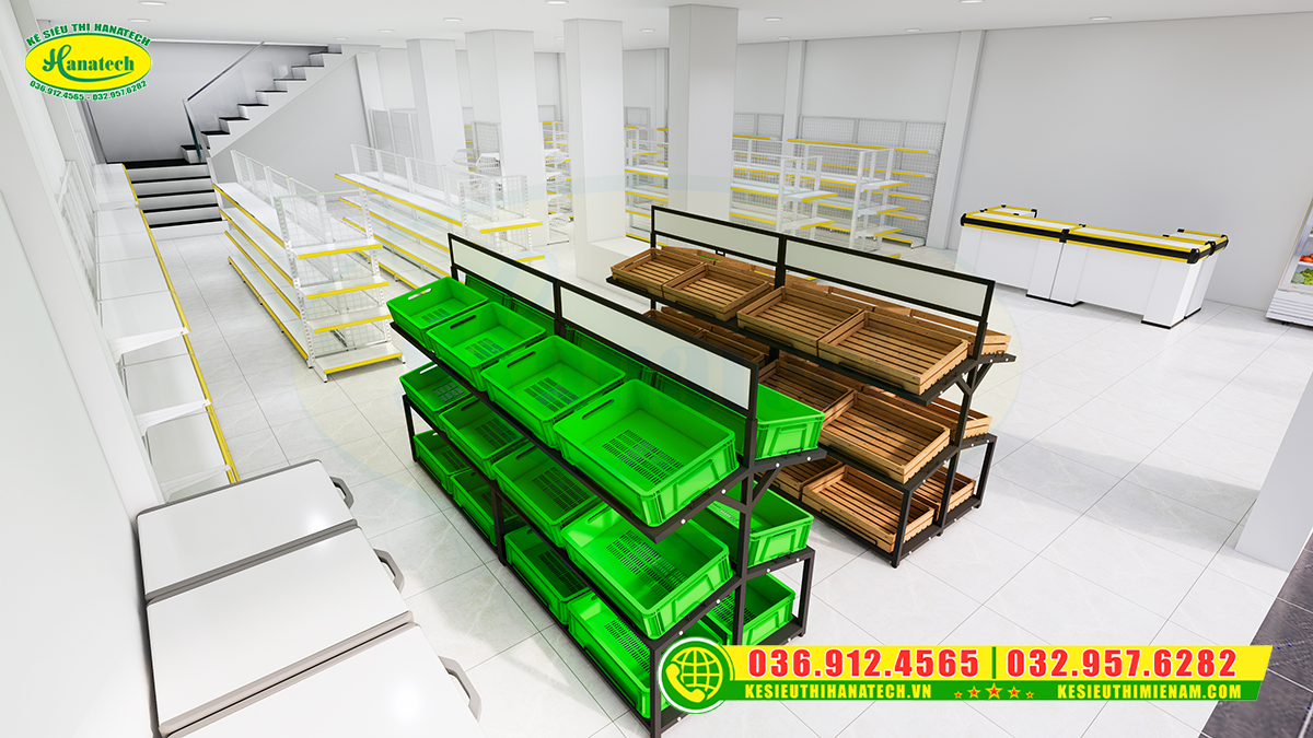 Thiết kế giá kệ phân khu trưng bày bách hoá tại Cần Thơ