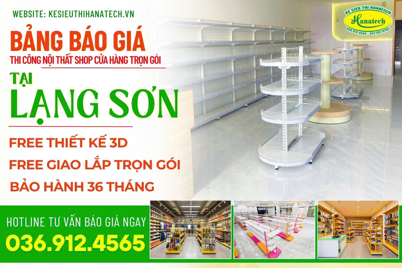 Bảng báo giá kệ siêu thị trưng bày cho các mô hình bán hàng tại Lạng Sơn mới nhất 2026