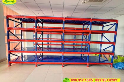Kệ kho trung tải Hà Nội chính hãng, chịu tải cao, lắp đặt nhanh