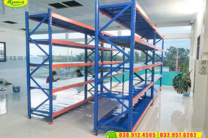 Kệ kho trung tải Hà Nội chính hãng, chịu tải cao, lắp đặt nhanh