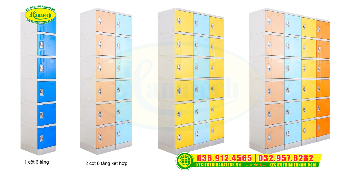 Mẫu tủ kệ sắt locker đa màu sắc và kích thước hot 2026