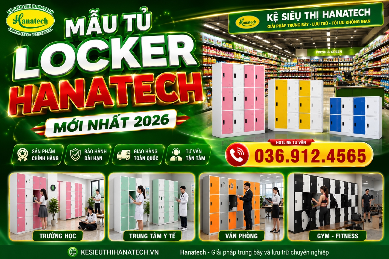 Tủ Locker Hanatech – Tủ Sắt Đựng Hồ Sơ Tài Liệu Và Đồ Cá Nhân Chất Lượng Cao