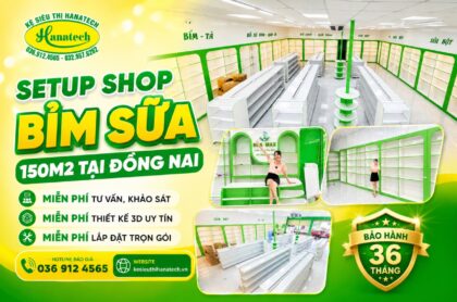 Dự án lắp đặt kệ shop sữa tại Đồng Nai