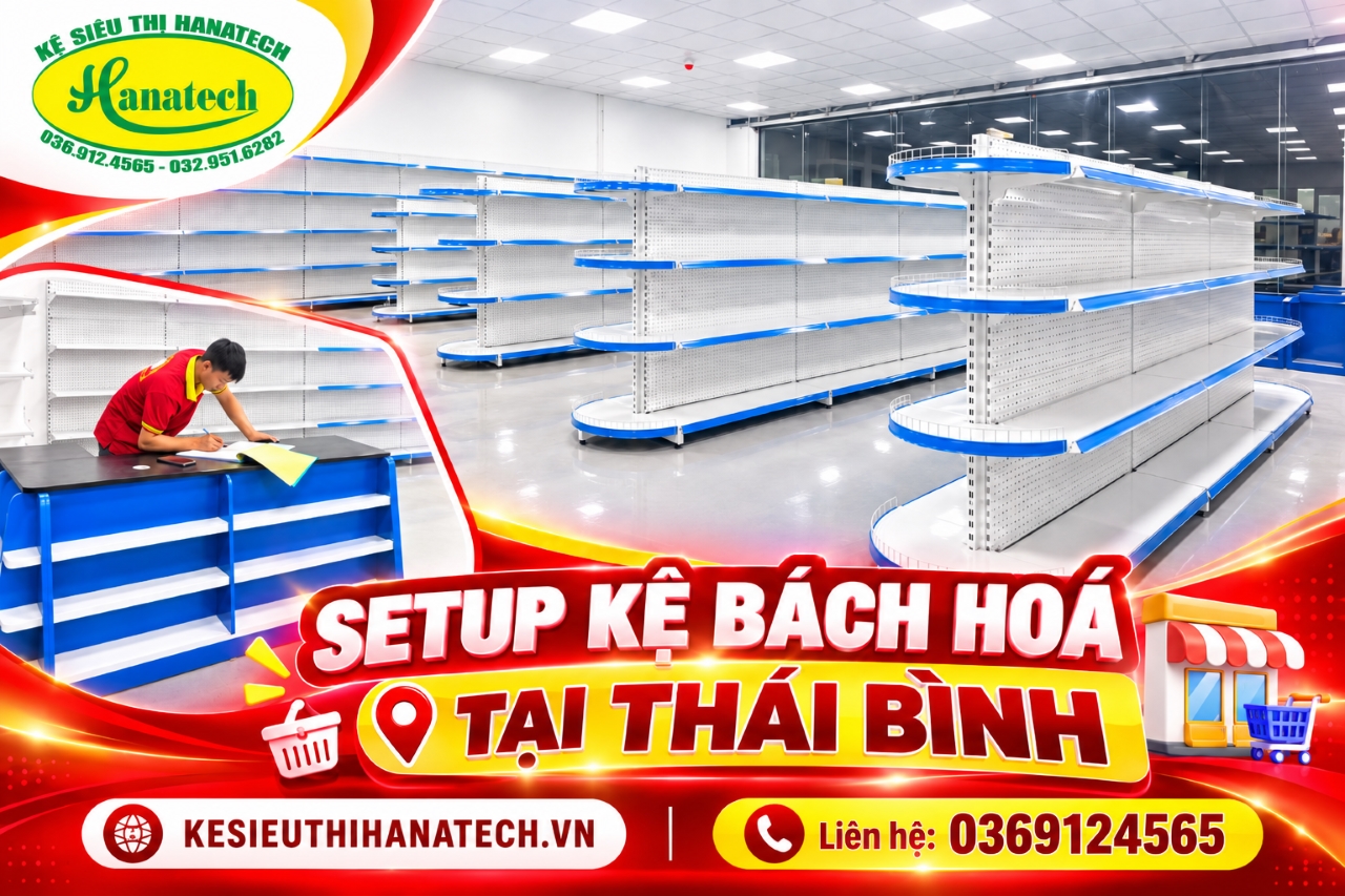 Kệ bách hoá tại Thái Bình