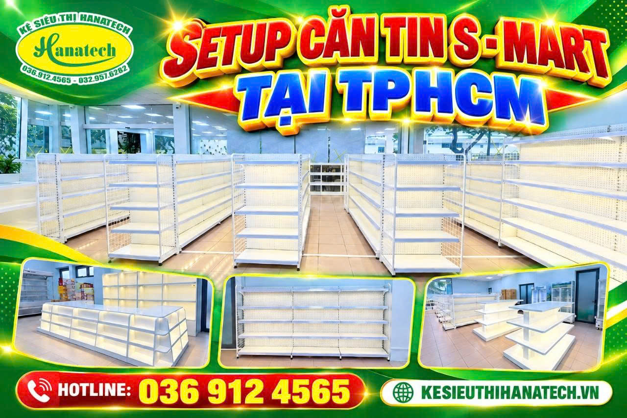 Kệ trưng bày căn tin tại TPHCM