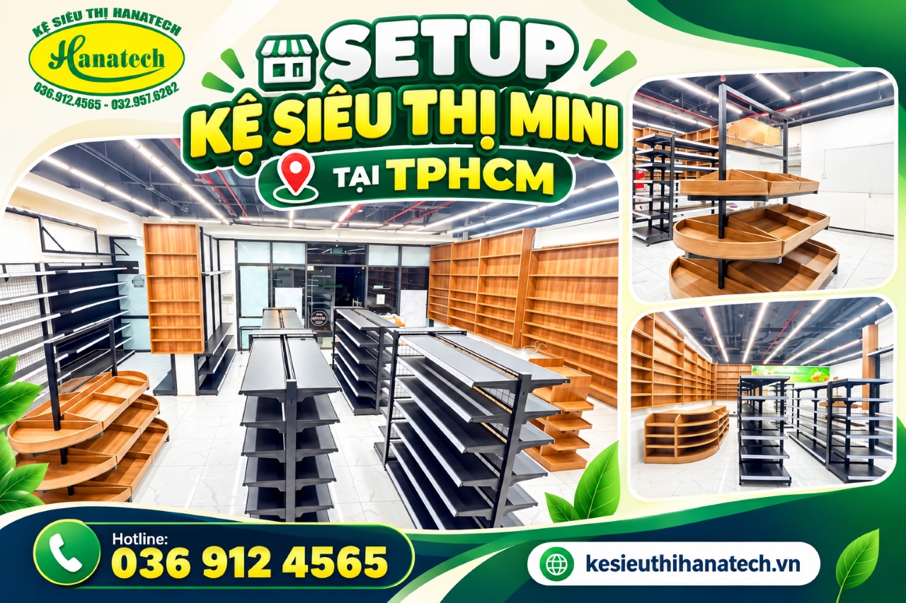 Setup kệ siêu thị mini tại TPHCM